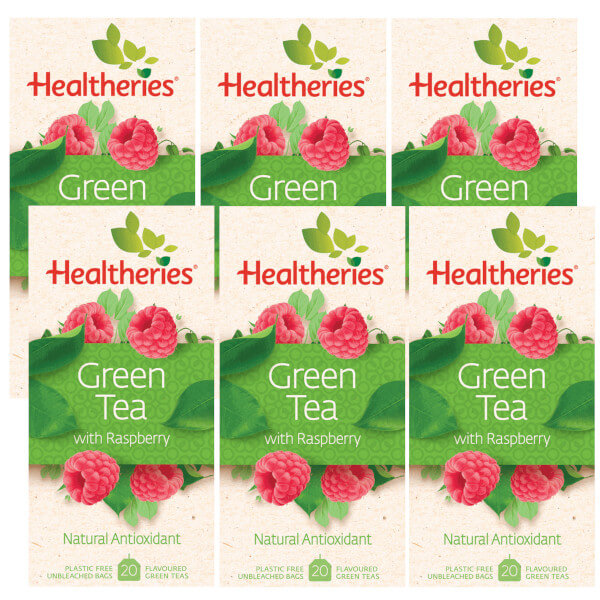 Healtheries Green Tea with Raspberry 20 Bags x6 (6x Packages)