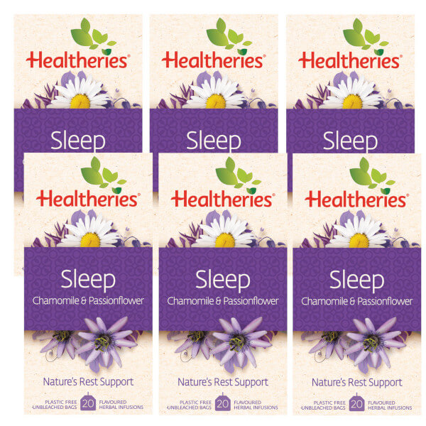 Healtheries Sleep Tea with Chamomile &amp; Passionflower 20 Bags x6 (6x Packages)