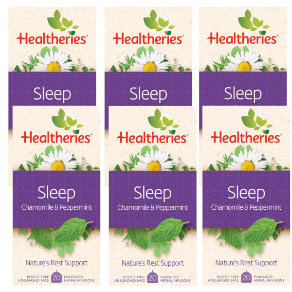 Healtheries Sleep Tea with Chamomile &amp; Peppermint 20 Bags x6 (6x Packages)