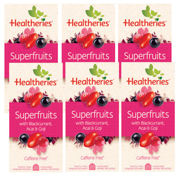 Healtheries Superfruits Tea with Blackcurrant, Acai &amp; Goji 20 Bags x6 (6x Packages)