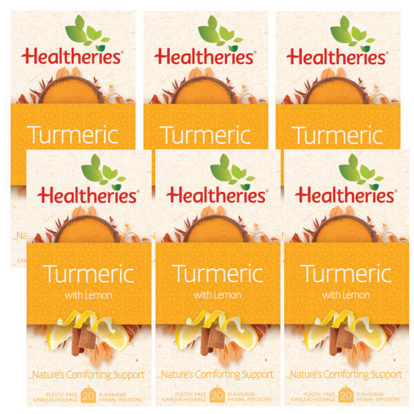 Healtheries Turmeric Tea with Lemon 20 Bags x6 (6x Packages)
