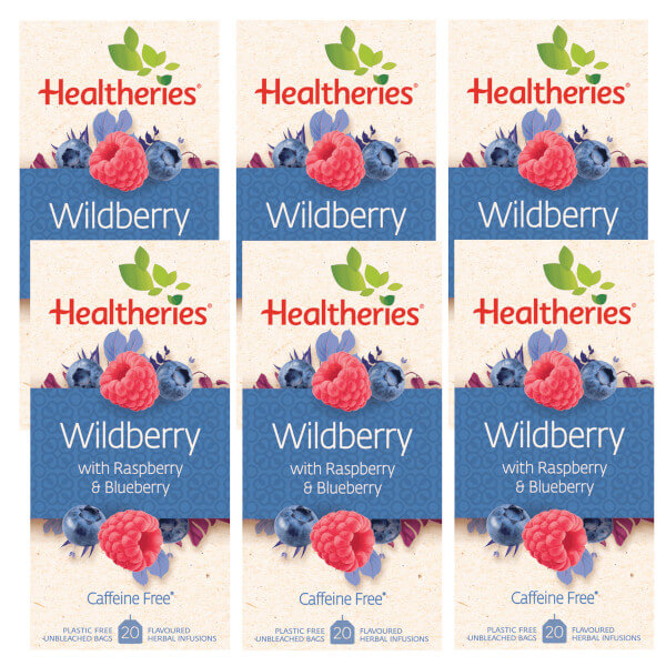 Healtheries Wildberry Tea with Raspberry &amp; Blueberry 20 Bags x6 (6x Packages)