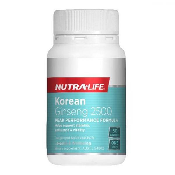 Nutralife Korean Ginseng 2500 50 Capsules - Supplements.co.nz