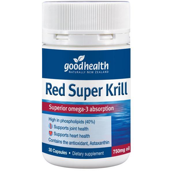 Good Health Red Super Krill 750mg 30 Caps - Supplements.co.nz