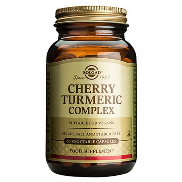 Solgar Cherry Turmeric Complex 60 Veggie Caps + Free Pill Box Physical Product