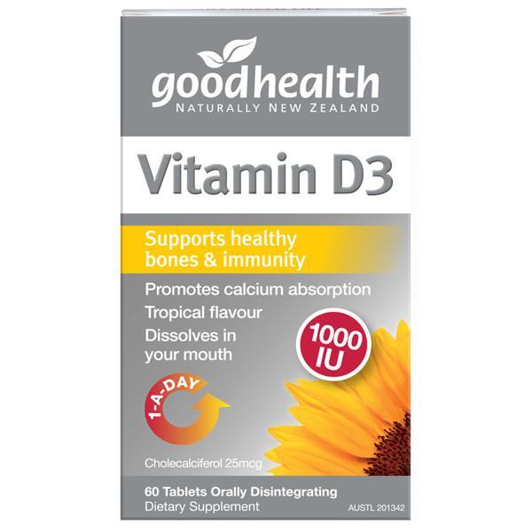 Good Health - Good Health Vitamin D3 60 Caps - Supplements.co.nz
