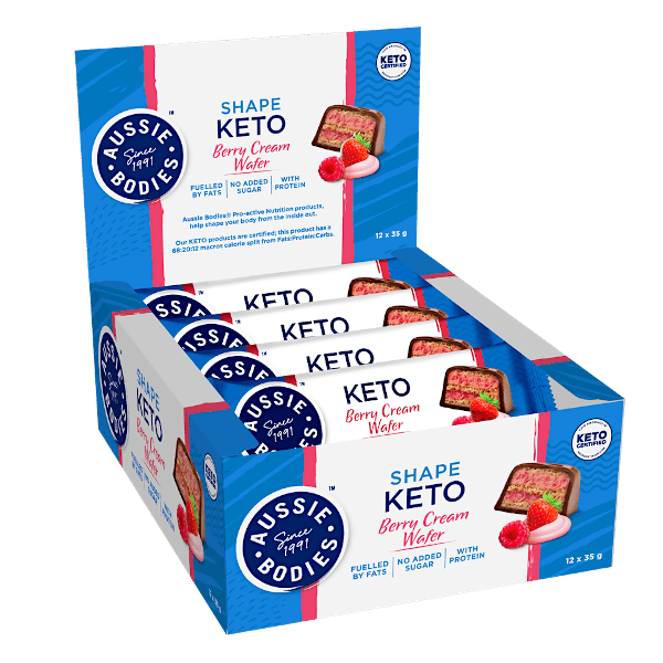 Aussie Bodies Shape Keto Wafer Bars 35g x12 CLEARANCE Short Dated 16/06/2024