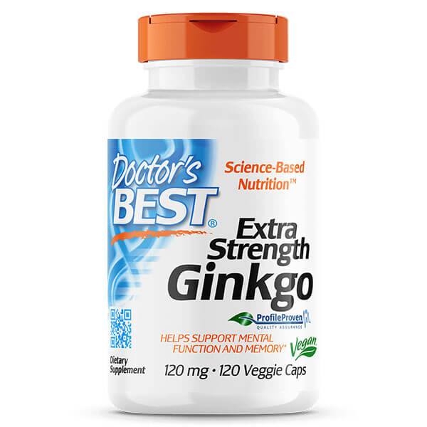 Doctor&#39;s Best Ginkgo Extra Strength 120mg 120 Veggie Caps