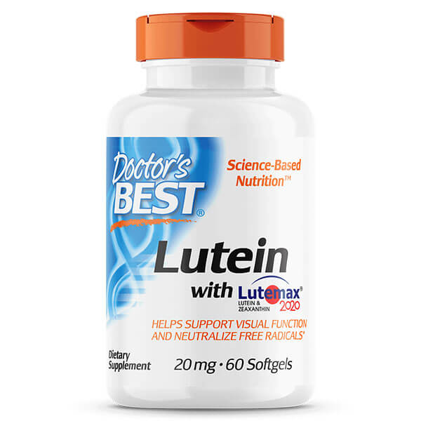 Doctor&#39;s Best Lutein Featuring Lutemax 20mg 60 Softgels