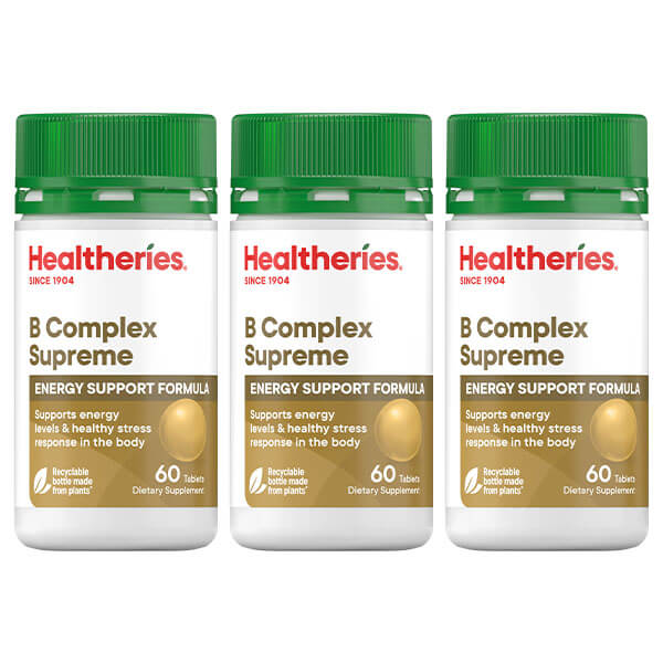 Healtheries B Complex Supreme 60 Tablets x3 (3x Bottles)