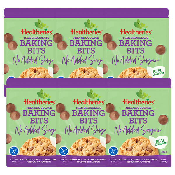 Healtheries No Added Sugar Baking Bits 200g x6 (6x Packages)