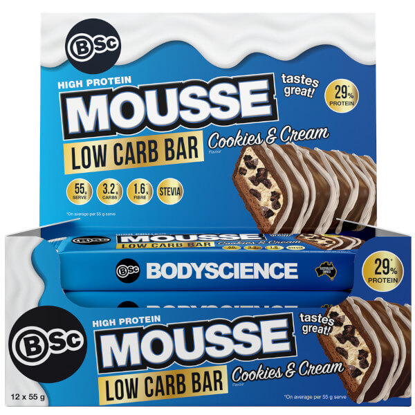 BSc Body Science High Protein Low Carb Mousse Bar 55g x12